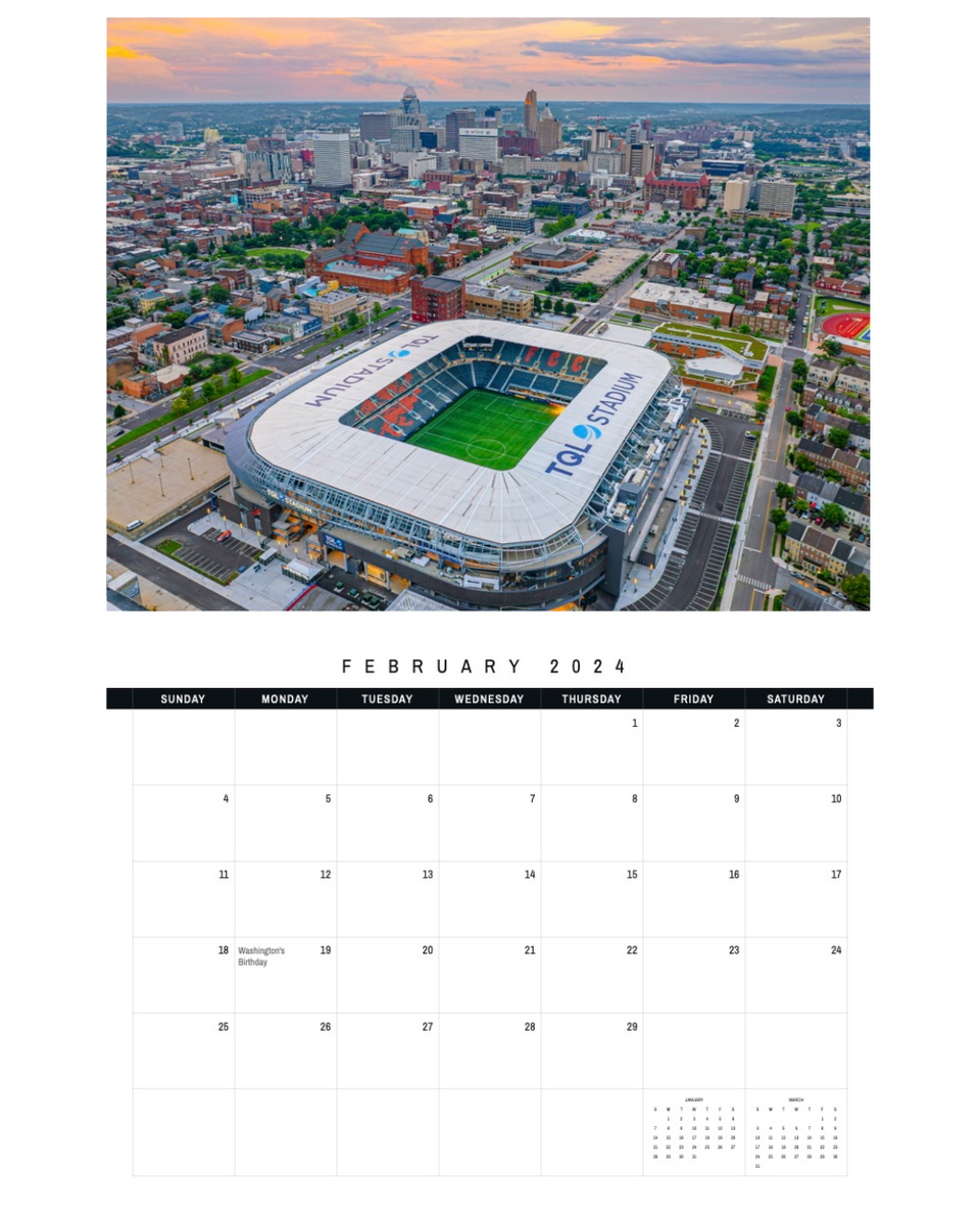 2024 Cincinnati Wall Calendar (11 x 8.5 in) Ben Wright Photography
