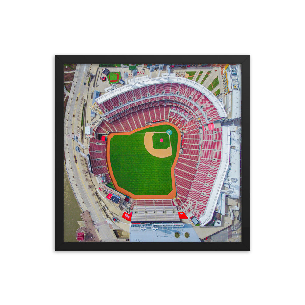 Bird's eye view of Great American Ballpark Framed – Ben Wright