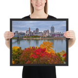 Cincinnati Skyline With Fall Foliage Framed
