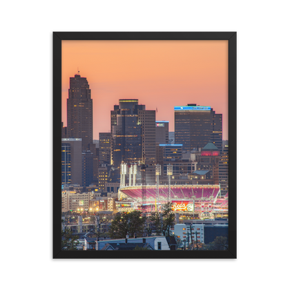 Orange Sunset Over GABP Framed