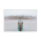 Foggy Cincinnati Skyline Framed