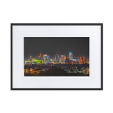 Cincinnati Skyline At Night Framed Poster With Mat