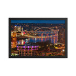 Cincinnati And NKY Riverfront Night Framed Poster