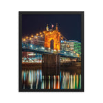 Roebling Bridge Night Colors Framed