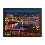 Cincinnati And NKY Riverfront Night Framed Poster