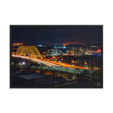 Daniel Carter Bridge And Newport At Night Framed