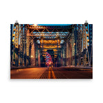 Looking Down Roebling Bridge With Skystarwheel Poster
