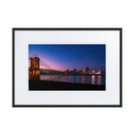 Roebling Bridge and Cincinnati Skyline Sunset Framed