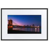Roebling Bridge and Cincinnati Skyline Sunset Framed
